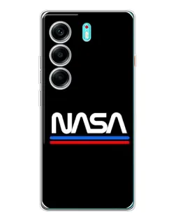 Чехол для TECNO Camon 40 с картинкой «NASA — классика Red Blue»