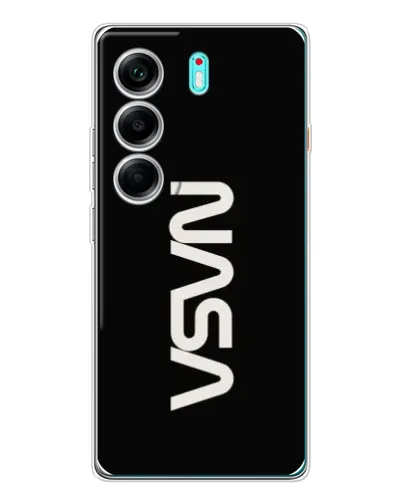 Чехол для TECNO Camon 40 с картинкой «NASA — вертикальный логотип»
