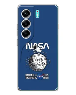 Чехол для TECNO Camon 40 с картинкой «NASA — лунная миссия»