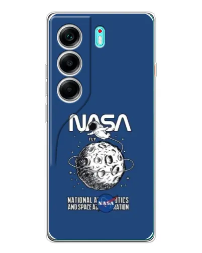 Чехол для TECNO Camon 40 с картинкой «NASA — лунная миссия»