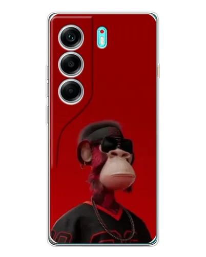 Чехол для TECNO Camon 40 с картинкой «Bored Ape в красном»