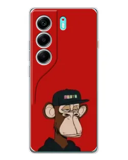 Чехол для TECNO Camon 40 с картинкой «Bored Ape — красный фон»