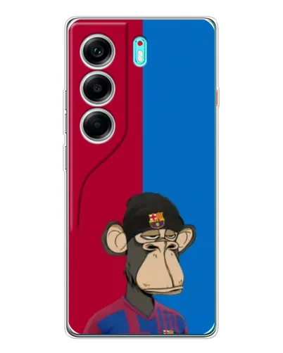 Чехол для TECNO Camon 40 с картинкой «Bored Ape — фанат Барсы»