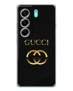 Чехол для TECNO Camon 40 с картинкой «Золотой логотип Gucci»