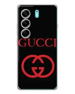 Чехол для TECNO Camon 40 с картинкой «Gucci — красный логотип»