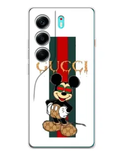 Чехол для TECNO Camon 40 с картинкой «Микки Маус Gucci — полосы»
