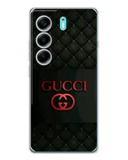 Чехол для TECNO Camon 40 с картинкой «Gucci — стеганый черный»