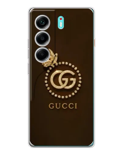 Чехол для TECNO Camon 40 с картинкой «Gucci — золотая бабочка»