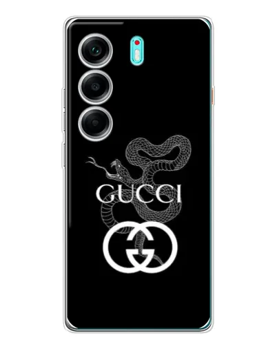 Чехол для TECNO Camon 40 с картинкой «Gucci — серебряная змея»