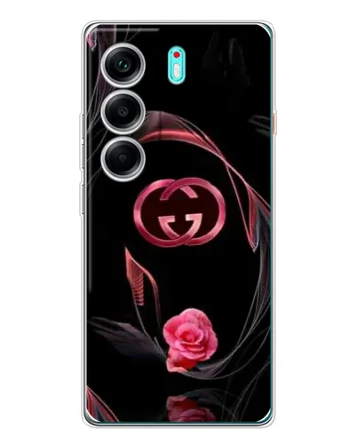 Чехол для TECNO Camon 40 с картинкой «Gucci — неоновая роза»