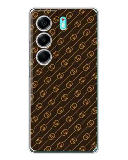 Чехол для TECNO Camon 40 с картинкой «Gucci — золотые диагонали»