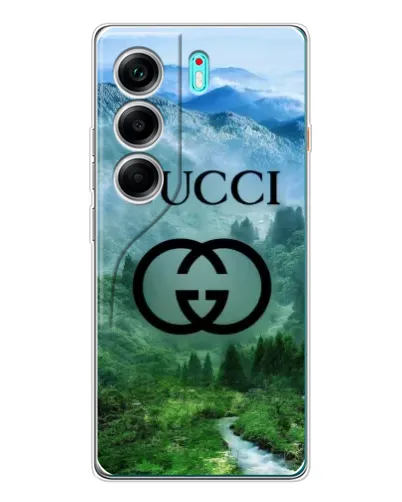 Чехол для TECNO Camon 40 с картинкой «Gucci — горный пейзаж»