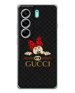 Чехол для TECNO Camon 40 с картинкой «Минни Маус Gucci — черный»