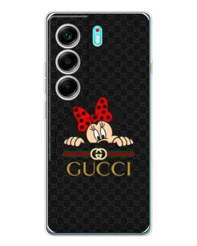 Чехол для TECNO Camon 40 с картинкой «Минни Маус Gucci — черный»