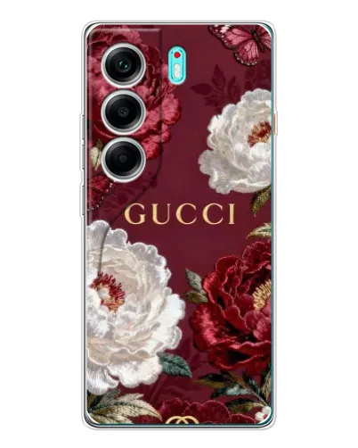 Чохол для TECNO Camon 40 з картинкою «Gucci — бордові троянди» Чохол для TECNO Camon 40 з картинкою «Gucci — бордові троянди»