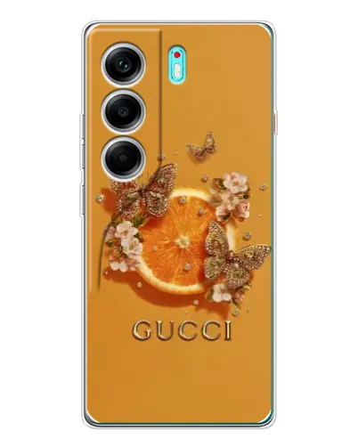 Чохол для TECNO Camon 40 з картинкою «Gucci — золоті метелики» Чохол для TECNO Camon 40 з картинкою «Gucci — золоті метелики»