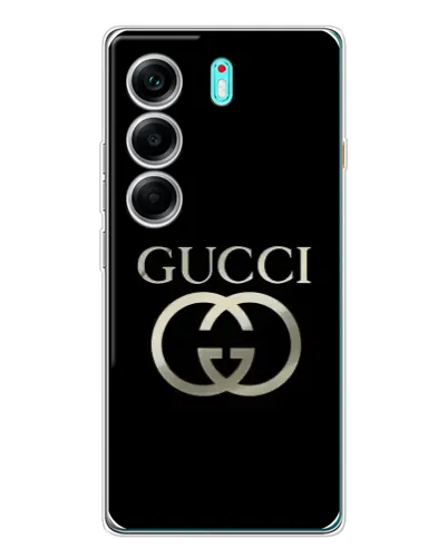Чохол для TECNO Camon 40 з картинкою «Gucci — золото на чорному» Чохол для TECNO Camon 40 з картинкою «Gucci — золото на чорному»