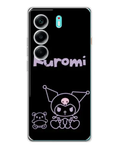Чехол для TECNO Camon 40 с картинкой «Kuromi — черный минимализм» Чехол для TECNO Camon 40 с картинкой «Kuromi — черный минимализм»