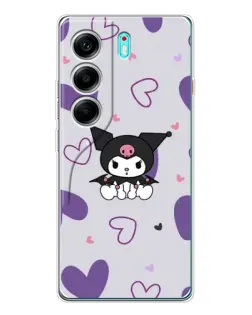Чехол для TECNO Camon 40 с картинкой «Kuromi и лавандовые сердца»