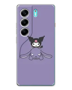 Чехол для TECNO Camon 40 с картинкой «Kuromi на лиловом фоне»