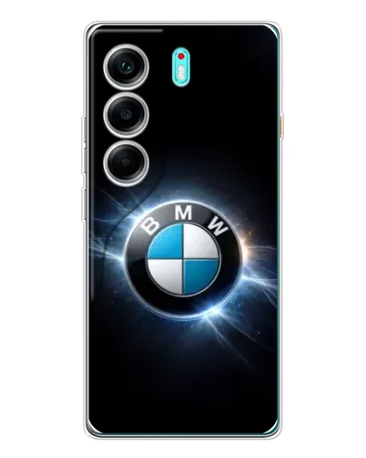 Чохол для TECNO Camon 40 з картинкою «BMW — неонове сяйво»