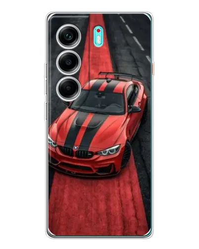 Чохол для TECNO Camon 40 з картинкою «BMW на червоній доріжці»