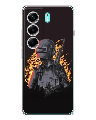 Чохол для TECNO Camon 40 з картинкою «PUBG — вогняний силует» Чохол для TECNO Camon 40 з картинкою «PUBG — вогняний силует»