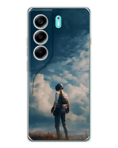 Чохол для TECNO Camon 40 з картинкою «Герой PUBG на скелі» Чохол для TECNO Camon 40 з картинкою «Герой PUBG на скелі»