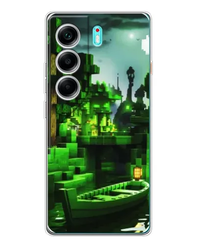 Чохол для TECNO Camon 40 з картинкою «Minecraft лісовий пейзаж»