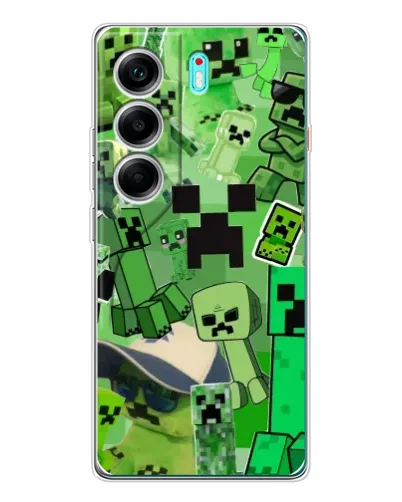Чохол для TECNO Camon 40 з картинкою «Кріпери Minecraft»
