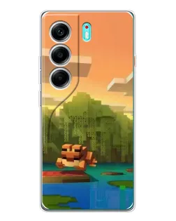 Чохол для TECNO Camon 40 з картинкою «Майнкрафт захід сонця»