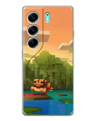 Чохол для TECNO Camon 40 з картинкою «Майнкрафт захід сонця»