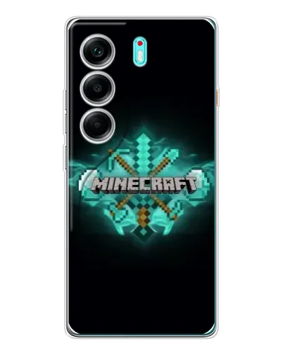 Чохол для TECNO Camon 40 з картинкою «Minecraft Diamond лого»