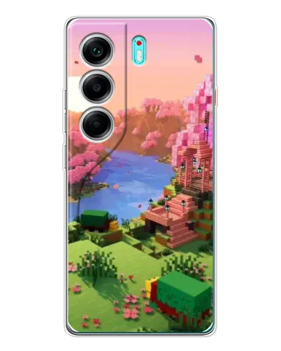 Чохол для TECNO Camon 40 з картинкою «Рожеве дерево Minecraft»