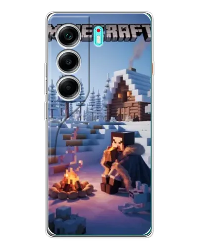 Чохол для TECNO Camon 40 з картинкою «Зимовий Minecraft»