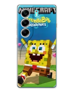 Чохол для TECNO Camon 40 з картинкою «Губка Боб Minecraft»