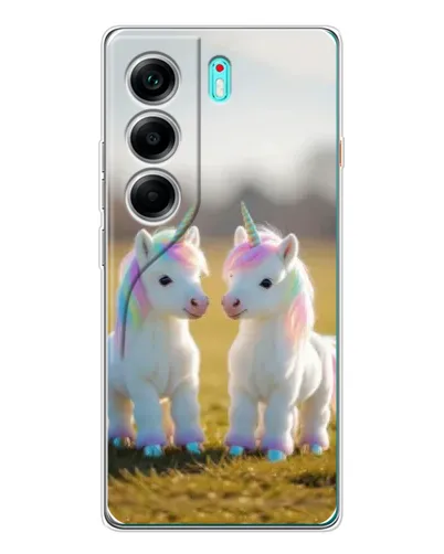 Чехол для TECNO Camon 40 с картинкой «Пара единорогов»