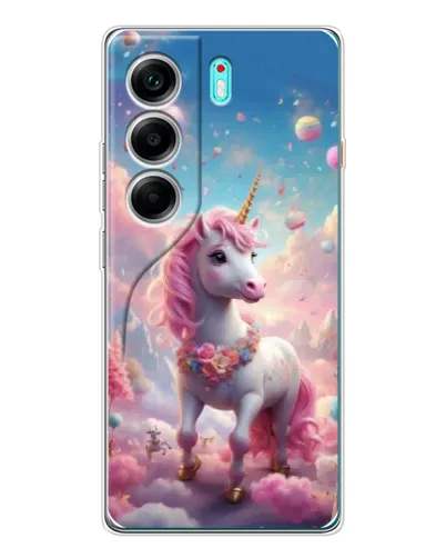 Чехол для TECNO Camon 40 с картинкой «Единорог среди облаков»