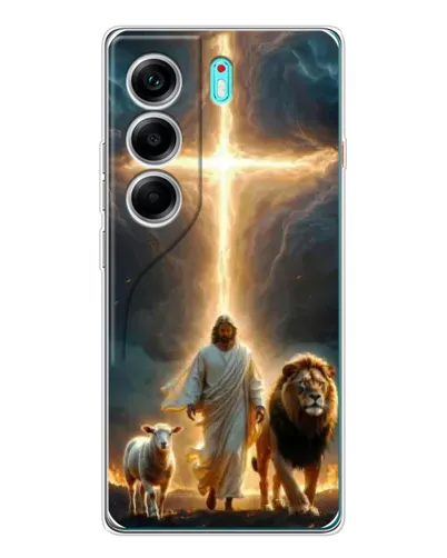 Чехол для TECNO Camon 40 с картинкой «Лев Иуды и Свет» Чехол для TECNO Camon 40 с картинкой «Лев Иуды и Свет»