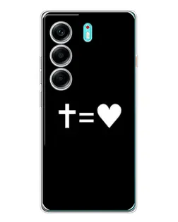 Чехол для TECNO Camon 40 с картинкой «Крест и Сердце»