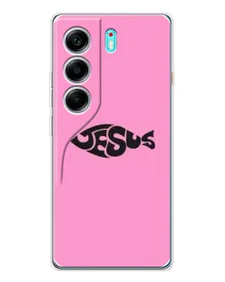 Чехол для TECNO Camon 40 с картинкой «Розовый символ  Jesus»