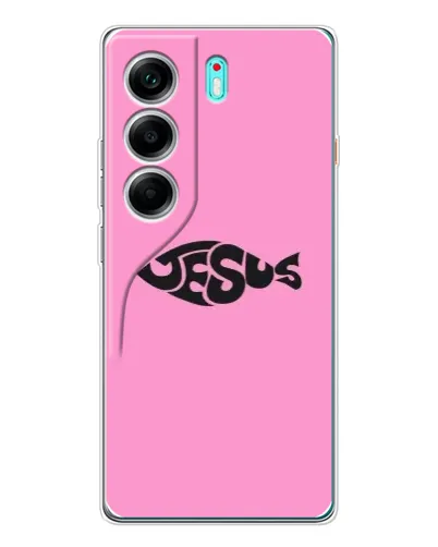 Чехол для TECNO Camon 40 с картинкой «Розовый символ Jesus» Чехол для TECNO Camon 40 с картинкой «Розовый символ Jesus»