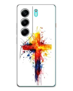 Чехол для TECNO Camon 40 с картинкой «Акварельный крест»