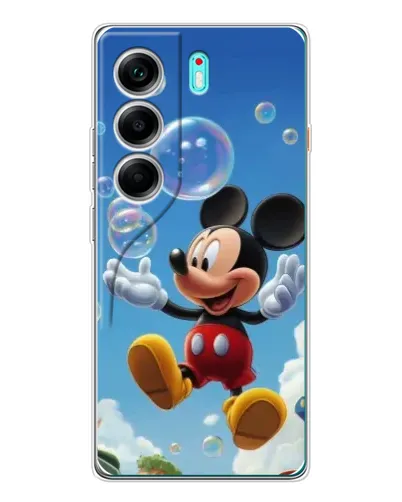 Чехол для TECNO Camon 40 с картинкой «Mickey и мыльные пузыри»