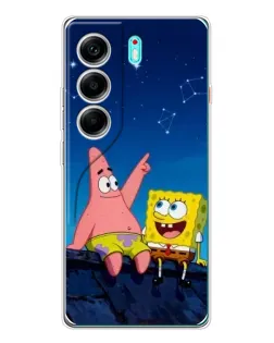 Чехол для TECNO Camon 40 с картинкой «Губка Боб и Патрик ночью» Чехол для TECNO Camon 40 с картинкой «Губка Боб и Патрик ночью»