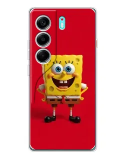 Чохол для TECNO Camon 40 з картинкою «Спанч Боб на червоному»
