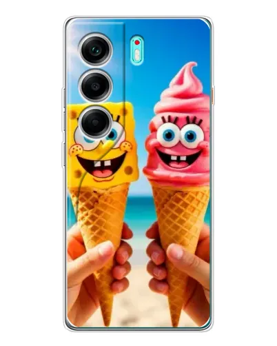Чохол для TECNO Camon 40 з картинкою «Спанч Боб морозиво»