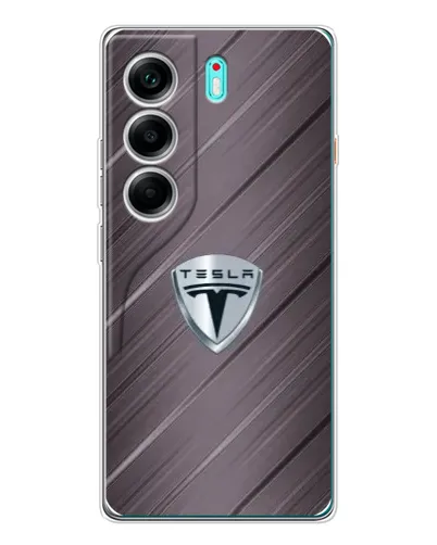 Чохол для TECNO Camon 40 з картинкою «Металева текстура Tesla»