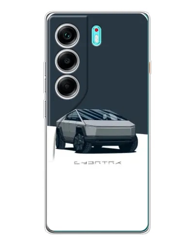 Чохол для TECNO Camon 40 з картинкою «Сріблястий Cybertruck Tesla»