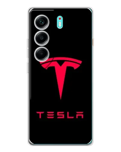 Чохол для TECNO Camon 40 з картинкою «Tesla Red Logo»